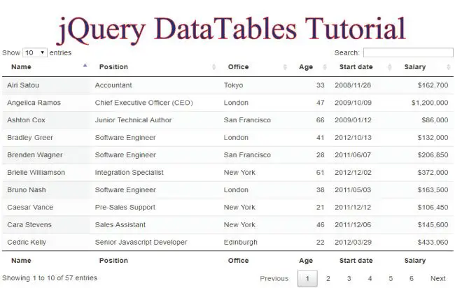 Learn Jquery Datatables In 2 Minutes Tutorial With Codes To Download